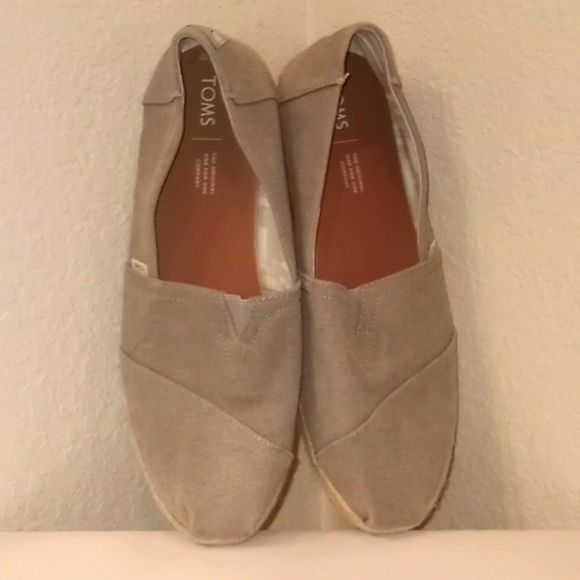 Toms Gray  Canvas Slip on Shoes - Picture 11 of 15